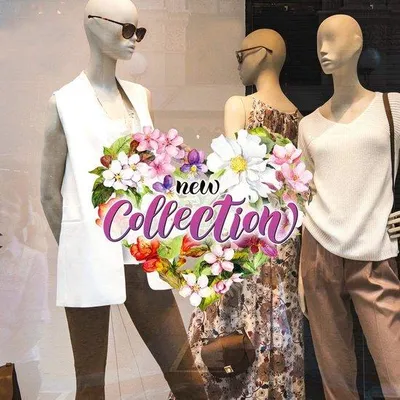 Image de Décoration de fenêtre « Printemps-Été », décoration de vitrine 100 % réutilisable et sans colle.