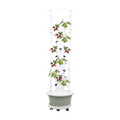 Produktbild von Hydroponik-Set 36-Pflanzen Wachstumsturm für vertikalen Indoor-Garten 20W (Weiß&Hellgrün)