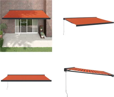 Obrázok produktu pre vidaXL Markíza oranžová a hnedá 4,5x3 m látka a hliník - Markízy - Markízy - Markízy sťahovacie - Markízy sťahovacie
