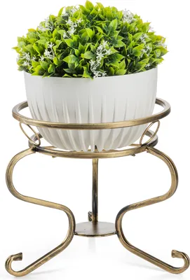 Zdjęcie produktu dla Kwietnik metalowy 33x28x28 cm Gregg złoty na donicę klasyczny