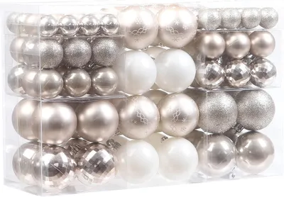 Productafbeelding van Kerstballen onbreekbaar champagne - Set van 99