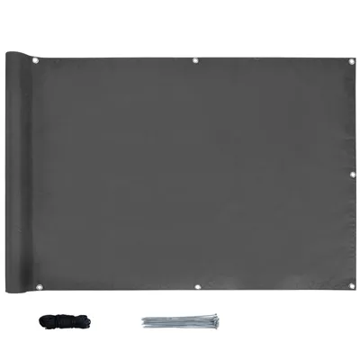 Produktbild von CCLIFE Balkon Sichtschutz Wetterfest Blickdicht 90x300cm Grau