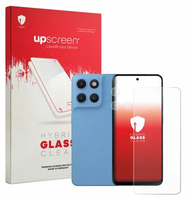 Produktbild von upscreen Schutzglas für Motorola Moto G17 Power (Display+Kamera) Schutzfolie Panzer Folie Glas Display Schutz klar