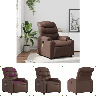 Produktbild von The Living Store Massagesessel Braun Kunstleder