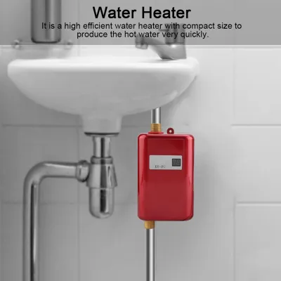 Obrázek produktu pro 3800W Mini elektrický beztlakový ohřívač vody Koupelna Kuchyně Praní Červená