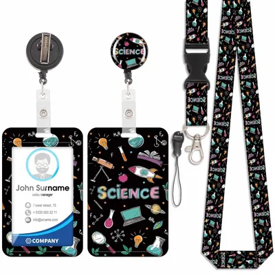 Produktbild von Verstellbarer Namensschildhalter mit Halsband und Karabinerhaken