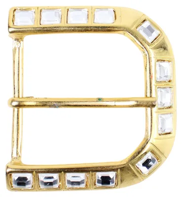 Produktbild von FRONHOFER Gürtelschnalle in gold mit Strasssteinen für Damen 4 cm