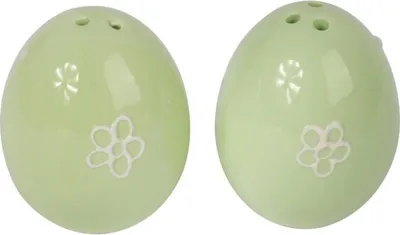 Zdjęcie produktu dla Jajka Ceramiczne Solniczka Pieprzniczka Zestaw Zielony
