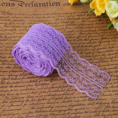 Obrázok produktu pre BAFOVY čipky Trim, 10 M X 4,5 cm DIY čipky stuha s polyesterovým hodvábom pre oblečenie svadobné šaty vlasové doplnky Home Decor (svetlo fialová)