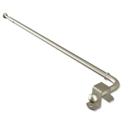 Produktbild von Interdeco Schwenkstange, schwenkbare Gardinenstange Silbergrau (Chrom matt) Modell Cassina, 60-100 cm