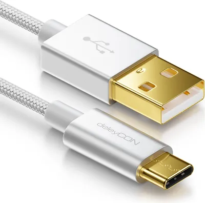 Produktbild von deleyCON MK-MK2373, 0,5 m, USB A, USB C, USB 2.0, 0,48 Gbit/s, Silber