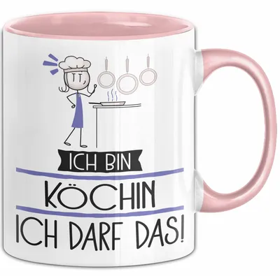 Produktbild von Geschenk für Köchin Tasse Lustige Geschenkidee Geburtstag Ich Bin Köchin Ich Darf Das (Rosa)