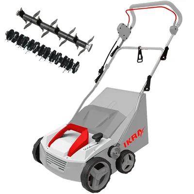 Produktbild von IKRA Elektro Vertikutierer Rasenlüfter IEVL 1838 | 1800 W | 38 cm Arbeitsbreite | Arbeitstiefe +5 bis -12 mm | inkl. 40 L Fangsack