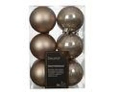 Produktbild von Weihnachtskugeln Kunststoff 6cm 12 Stück - Rauchperle
