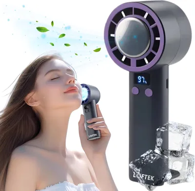 Obrázok produktu pre Mini ručný ventilátor na batériu, čierny – prenosný a tichý