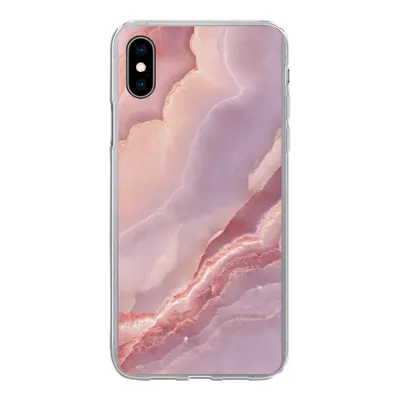 Produktbild von MuchoWow® Handyhülle Schutzhülle Hülle für iPhone Xs Naturstein - Rosa - Nahaufnahme Silikon Softcase Handy Hülle - Handytasche