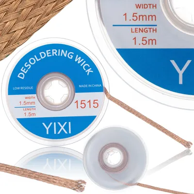 Produktbild von Rosfix 1,5mm Entlötlitze – Hochwertiges Kupfergeflecht für Zinnentfernung | 1,5m Länge | Ideal für PCB/BGA Reparaturen u.a.