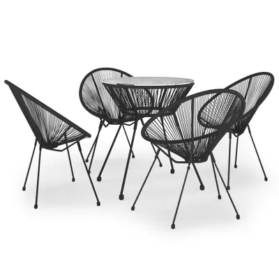 Produktbild von vidaXL 5-tlg. Garten-Essgruppe Schwarz