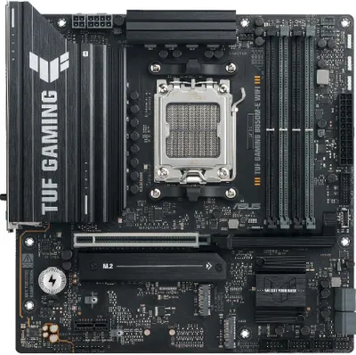 Zdjęcie produktu dla ASUS TUF GAMING B850-E WIFI, AMD, Gniazdo AM5, AMD Ryzen 7000 Series, AMD Ryzen 8000 Series, AMD Ryzen 9000 Series, DDR5-SDRAM, 256 GB, DIMM