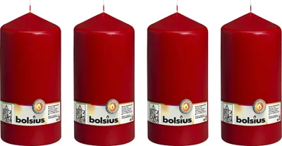 Immagine prodotto di set di 4 candele a colonna - Altezza 20 cm - Diametro 9,8 cm - Rosso