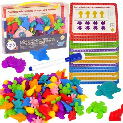 Produktbild von Woopie Montessori-Lernset Zählen lernen Farbsortierer Meer Land 111-tlg.