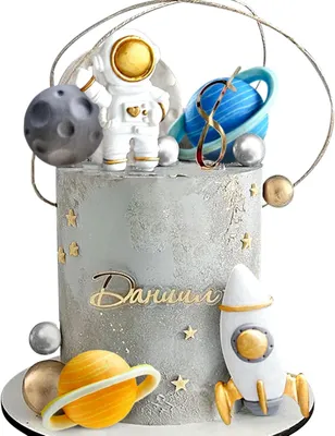 Imagen del producto de Decoraciones para pasteles con temática espacial, juego de 10 piezas, para cumpleaños
