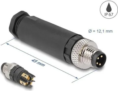Image de DELOCK Connecteur M8 A-codé 4 broches mâle