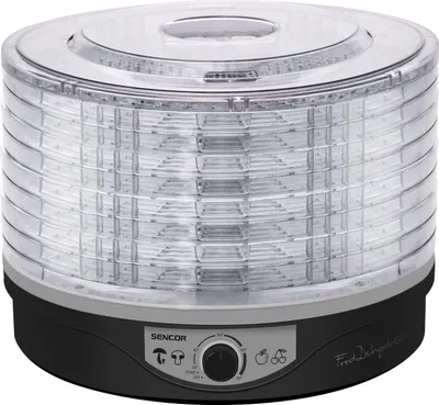 Obrázek produktu pro SENCOR SFD 3109BK Sušička potravin, Nastavitelná teplota 35-80 °C, Průměr sušícího síta 33 cm, Užitná výška patra 1,3 cm, 9 sušících sít
