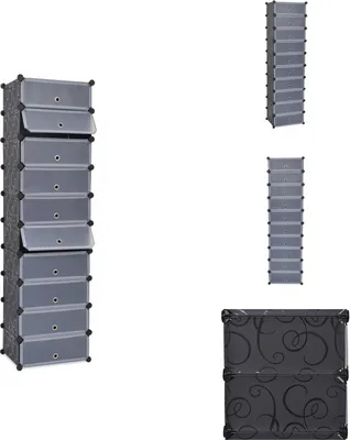 Produktbild von vidaXL Schuh-Organizer Zusammenklappbar mit 10 Fächern Schwarz -  Schuhregale & -schränke
