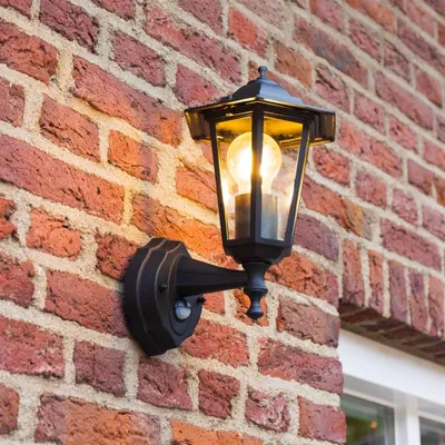 Produktbild von hoftronic Wandleuchte mit Bewegungsmelder E27 Fassung IP44 Schwarz