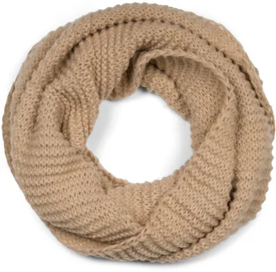 Produktbild von styleBREAKER Uni Strick Loop Schal Einfarbig mit Wellenmuster, warmer Winter Strickschal, Schlauchschal 01018169