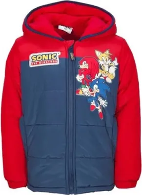 Produktbild von Sonic The Hedgehog Kinder Winterjacke Jungen Jacke mit Kapuze – Rot / 98