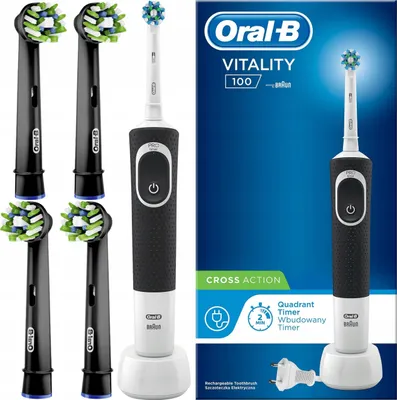 Immagine prodotto di Oral-B | Spazzolino elettrico Vitality 100 Cross - Nero - 7600 movimenti/min - Con 5 testine