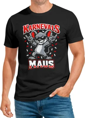 Produktbild von Herren T-Shirt Karnevalsmaus Kostüm-Ersatz Verkleidung Last Minute Faschingskostüme Männer Funshirt Moonworks®