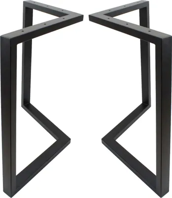 Produktbild von natural-goods-berlin Möbelkufen, 72 cm hoch, 70 cm breit, Kastenprofil 50x30mm, 2 Stück, Schwarz, ARROW Design, für Esstisch, Schreibtisch, Bank & Couchtisch, Außenbereich geeignet, Designed in Berlin, DIY-Möbelbau, einfache Montage