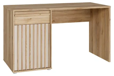 Productafbeelding van Furniture24 Bureau Arank Axkb221L-M802, 130 x 76 x 60 cm - Wildeik/Zandbeige