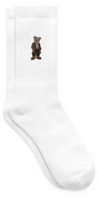 Produktbild von Spreadshirt Gestickter Teddy Mit Mantel Und Rollkragen Tennissocken, 42-46, Weiß