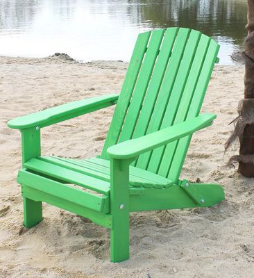 DanDiBo Beach Chair Wood Green Zahradní židle skládací Adirondack Deckchair Lounger
