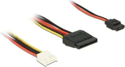 Image de Delock 84932 Stromkabel Delock SATA 15pin -> Floppy 4pin +Slim SATA 6pin