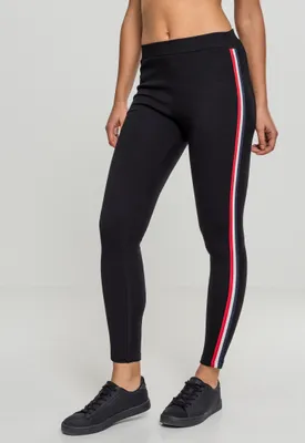 Image de Urban Classics Ladies - TAPE Stripe Leggings schwarz - XS
