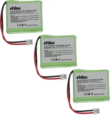 Produktbild von vhbw 3x Akku kompatibel mit Telekom T-Easy C310 schnurlos Festnetz Telefon (600 mAh, 2,4 V, NiMH)