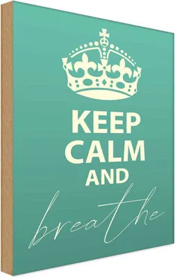 Produktbild von vianmo Holzschild 18x12 cm Keep Calm and breath