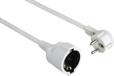 Zdjęcie produktu dla Hama 3m, H05VV-F, 3 m, Typu F, Biały, 1 x gniazdo sieciowe, 1 szt., 190 mm