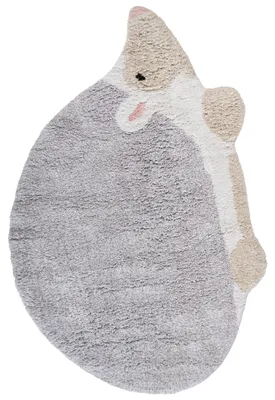 Obrázek produktu pro BELIANI Dětský koberec šedý bavlněný 80 x 120 cm všívaný tvar ježka dětský pokoj