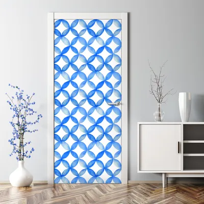 Produktbild von Dekorative Türposter selbstklebend Klebefolie Wandaufkleber Türaufkleber Blau Aquarell Blau 85 x 200 cm
