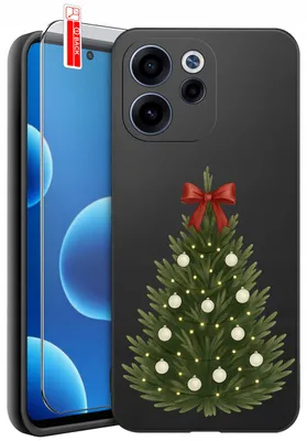 Image de Coque pour Oppo Reno15 F | 15 FS – Motifs de Noël avec le Père Noël et un sapin de Noël + verre 9H