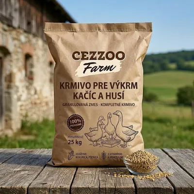 Zdjęcie produktu dla CEZZOO FARM pasza do tuczenia kaczek i gęsi - mieszanka granulowana 25kg