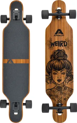 Produktbild von Apollo Longboard "Weird" , Komplettboard mit Deck aus Bambus & Fiberglas, High-End Board mit ABEC 9 Kugellager