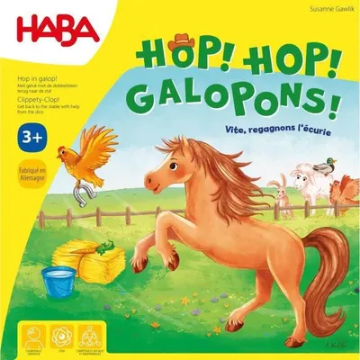 Immagine prodotto di Gioco per bambini Haba Hop in Galopp! Gioco di corse di cavalli in legno per bambini