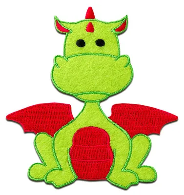 Obrázok produktu pre Drak - nášivka, nažehľovačka, nažehľovací obrázok, nášivka, nažehľovačka, veľkosť: 9 x 8,4 cm